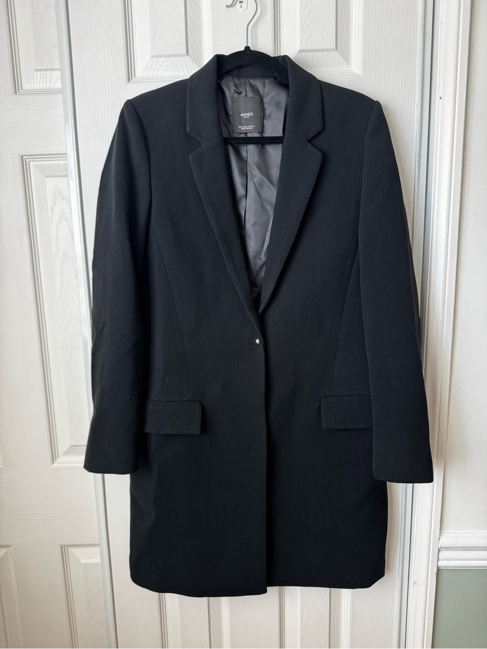 Mango Black Single-Button Trench Coat